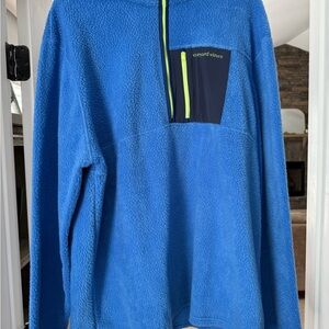 Vineyard Vines Blue Zip Up Sweater with Fleece Comfort